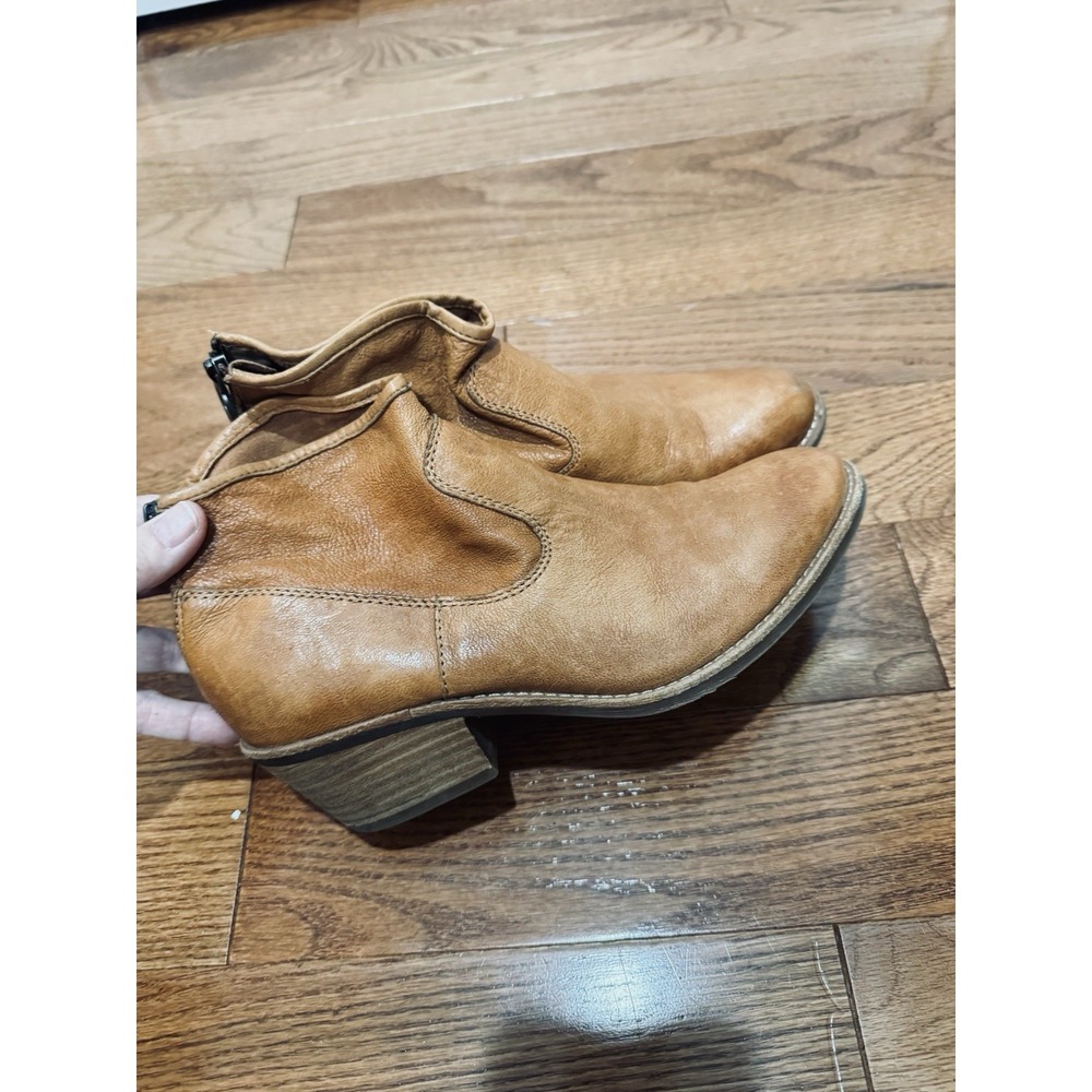 Sofft Brown Verdi Wedge Heel Natural Leather Slingback Sandal Size 8.5